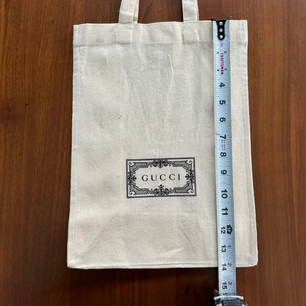 Gucci Natural Canvas Vertical Tote Black Logo Alessandro Michele Era